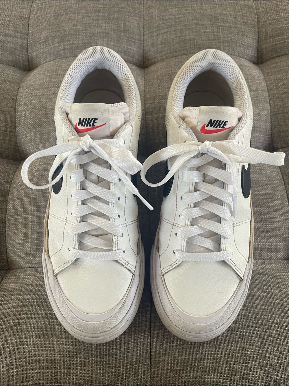 Nike Court Lift White/Black/Tan Low-Top Athletic Shoes sz 8